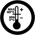 Symbol: Hozelock - minimum -5 grader, maksimum +40 grader